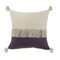 Laddha Home Designs 20" Purple and White Fringe Color Block Square Throw Pillow